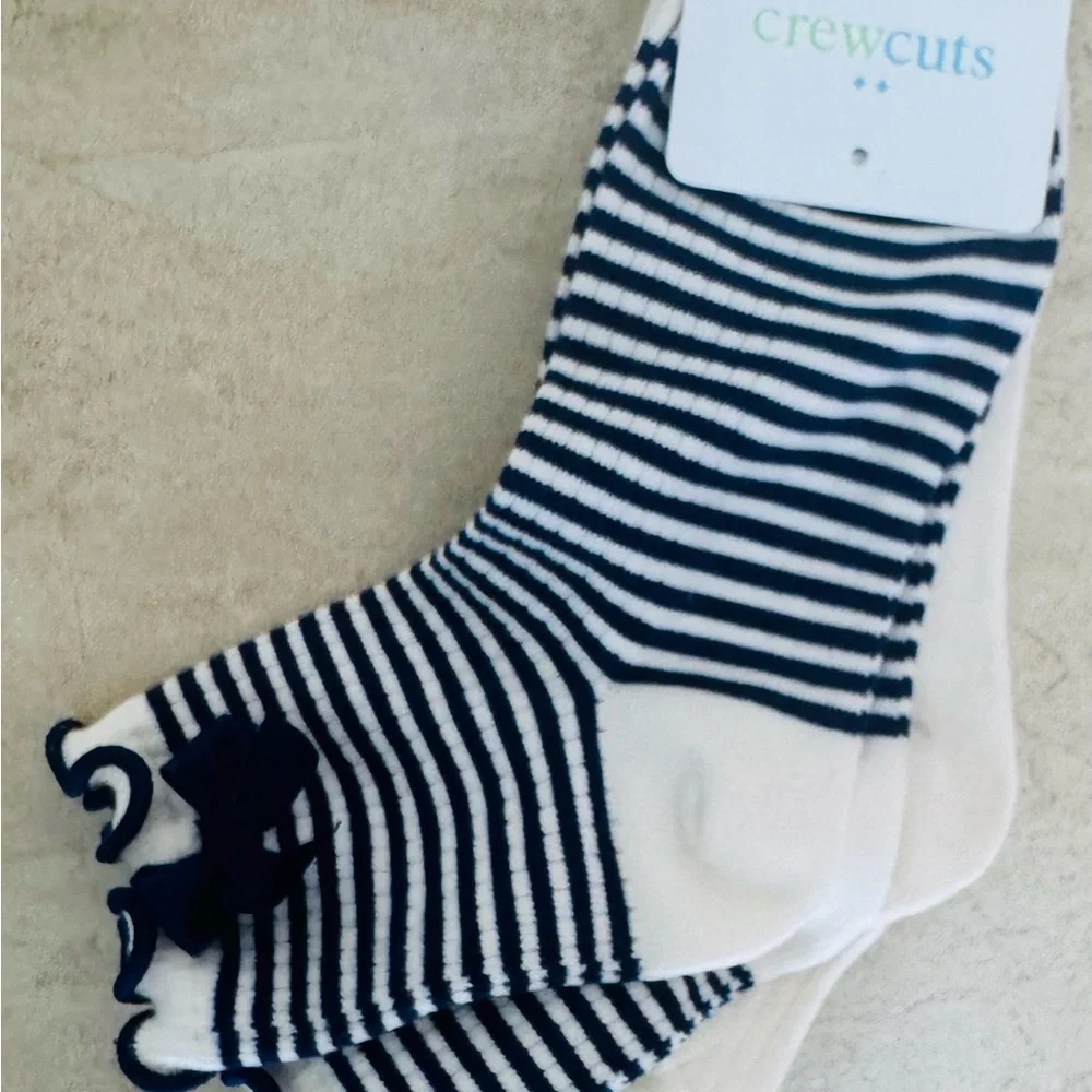 J.Crew Girls' bow socks two-pack